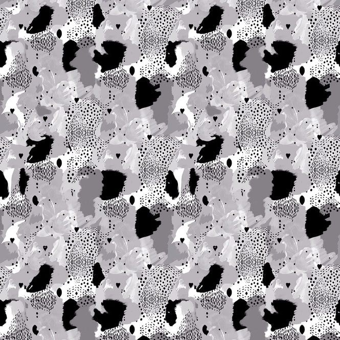 17 Patterns / Love Leopard Grey A01-LL-04W