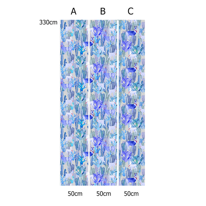 KARIOKAS / ALTIPLANO Blue Lamas on Light Beige WallP-ALTI-BLLB-02