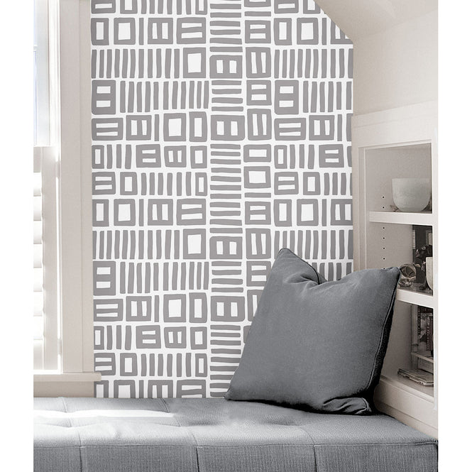 【限定数】はがせる シール 壁紙 NU WALLPAPER / Grey Traverse / BPS4057