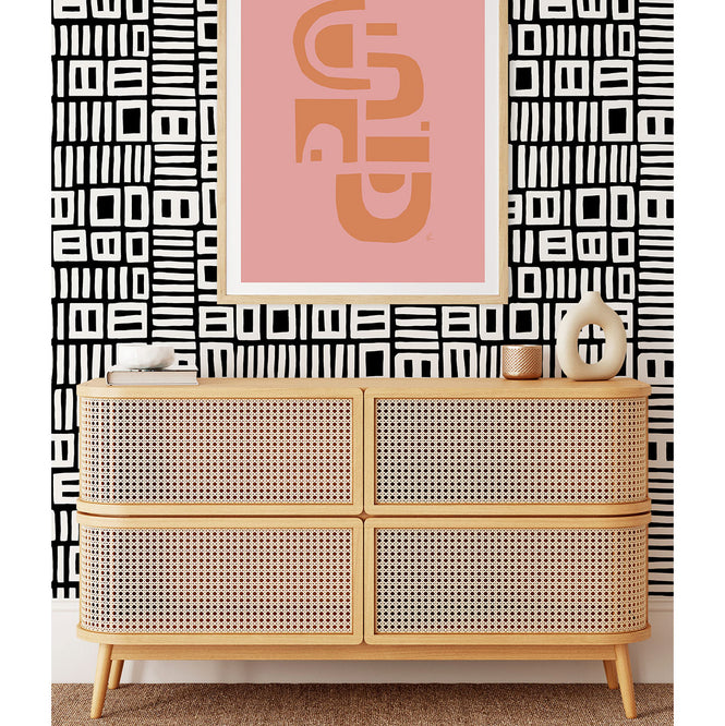 【限定数】はがせる シール 壁紙 NU WALLPAPER / Black Traverse / BPS4058