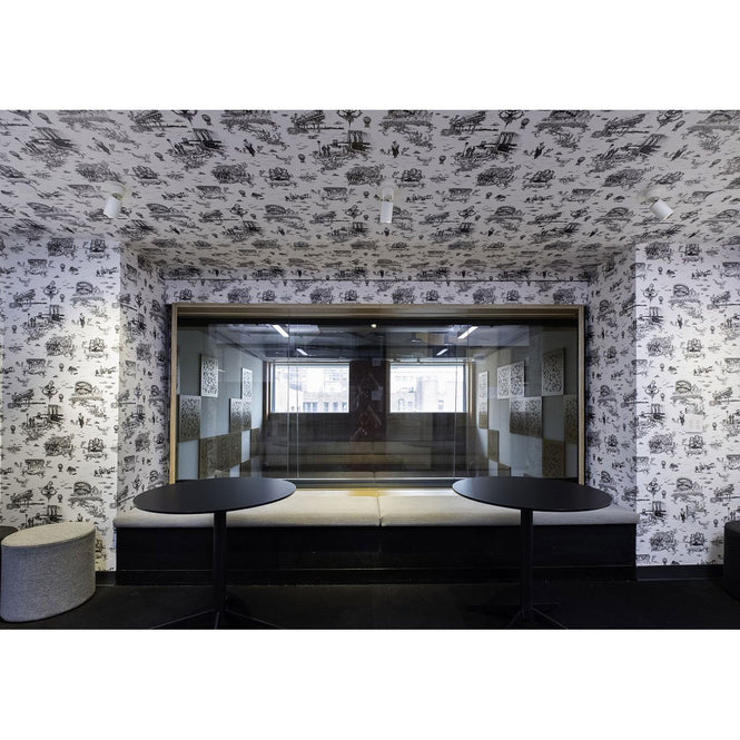 Flavor Paper / BROOKLYN TOILE / Black & White on Pre-Pasted Paper (triple roll)