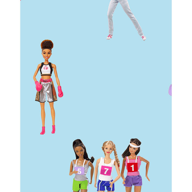 はがせる シール壁紙 wallshoppe / Barbie x wallshoppe / Barbie The Athlete Baby blue