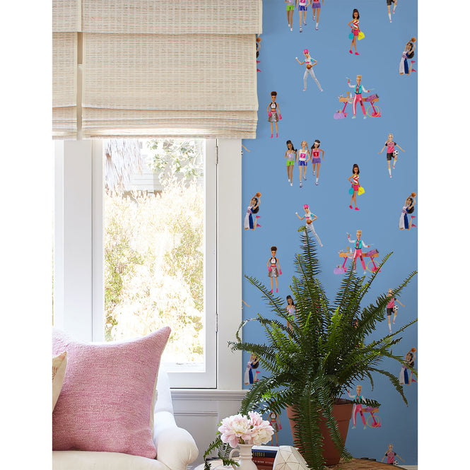 はがせる シール壁紙 wallshoppe / Barbie x wallshoppe / Barbie The Athlete Denim