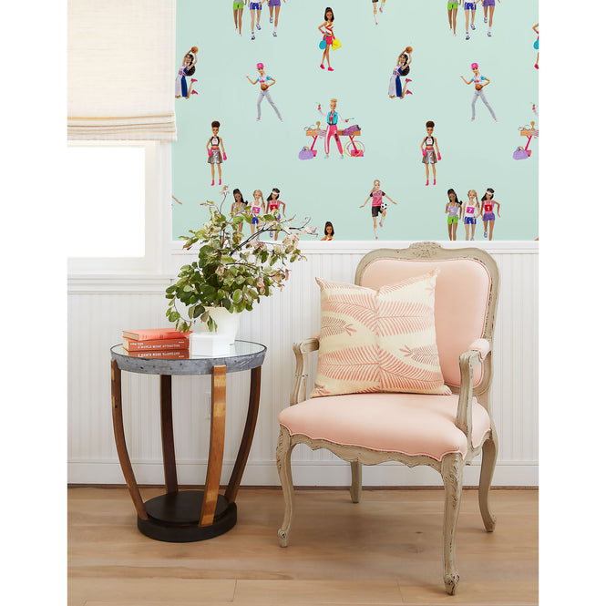 はがせる シール壁紙 wallshoppe / Barbie x wallshoppe / Barbie The Athlete Robins Egg