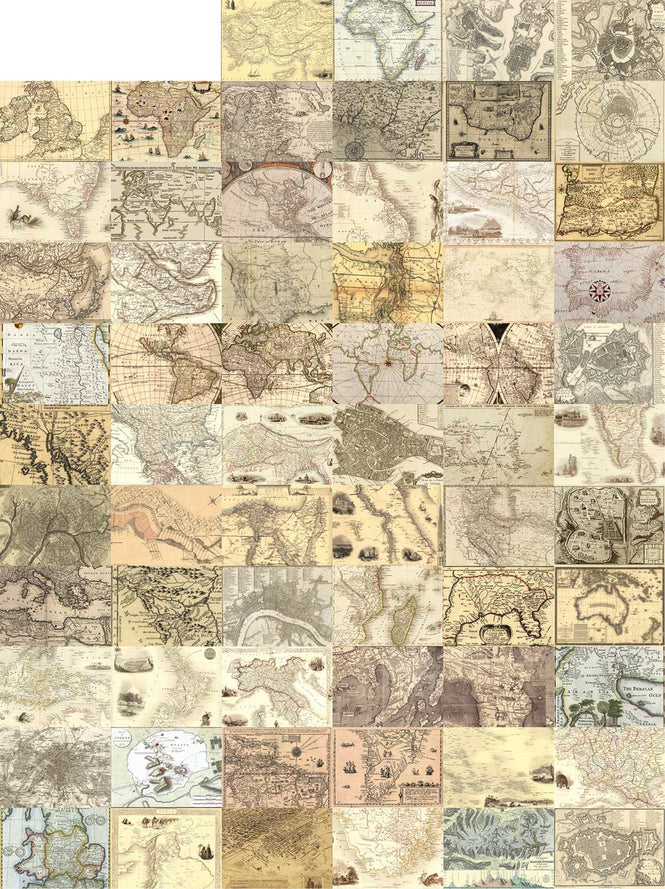 【限定数】1 Wall / Creative Collage VINTAGE MAPS CREATIVE COLLAGE