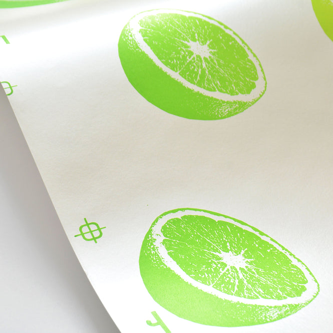 輸入壁紙 Flavor Paper / CITRUS / Lemon Lime Scented on Mica Clay Coated (triple roll)