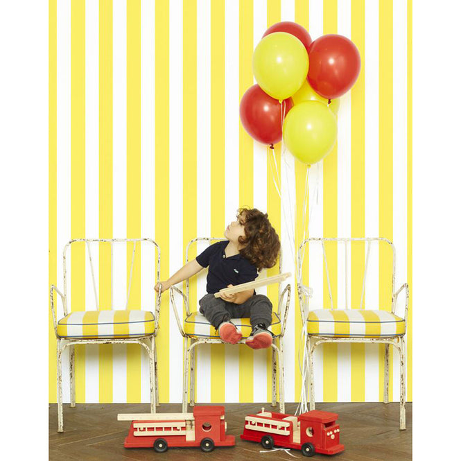 はがせる シール壁紙 wallshoppe / Candy Stripe-Lemon