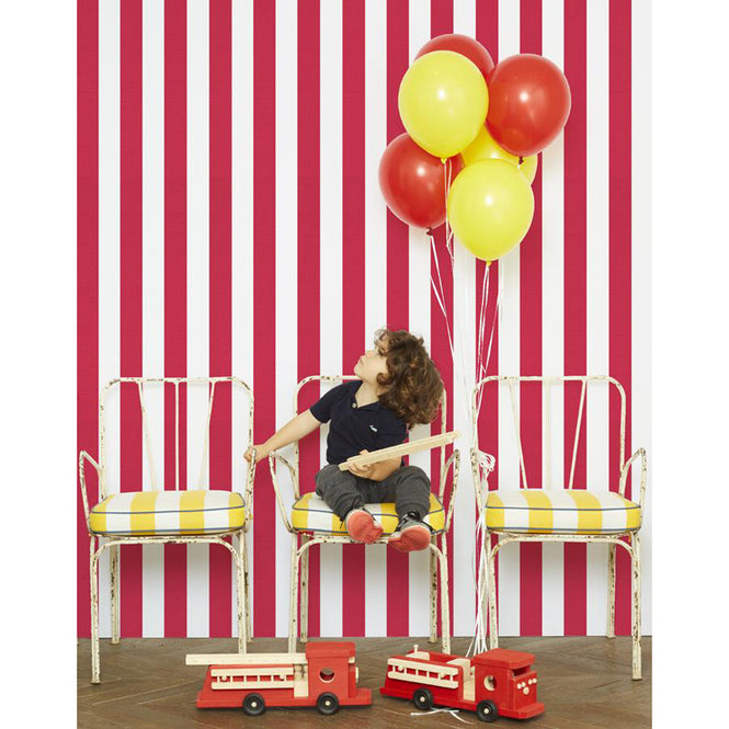 はがせる シール壁紙 wallshoppe / Candy Stripe-Red