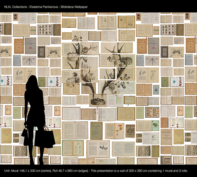 BIBLIOTECA WALLPAPER BY EKATERINA PANIKANOVA / EKA-02 【3パネル1セット】