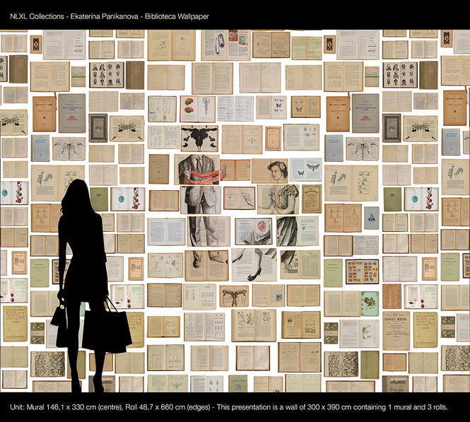 BIBLIOTECA WALLPAPER BY EKATERINA PANIKANOVA / EKA-04 【3パネル1セット】