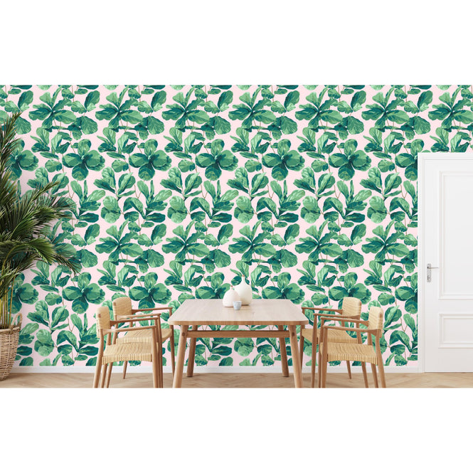 はがせる シール壁紙 wallshoppe / Fiddle Fig-Pink