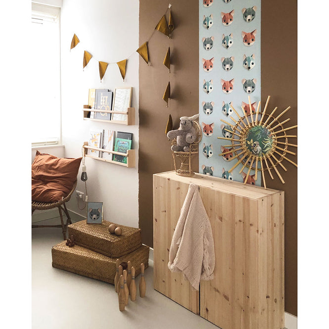 studio ditte / Forest animals wallpaper / Ice blue【2パネル1セット】