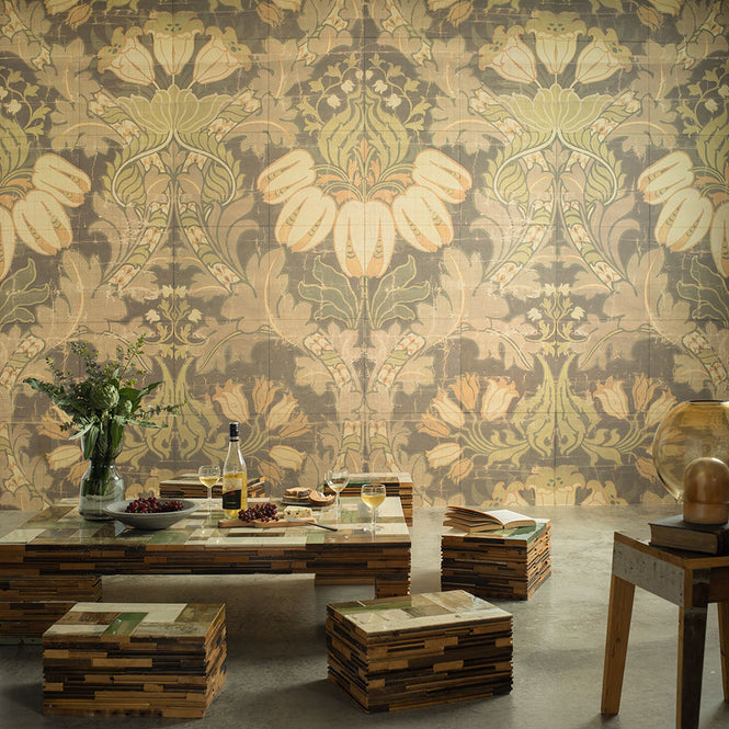 はがせる 壁紙 【Hattan Pattern】NLXL BIG PATTERN "LUTHER" MURAL Bset HMRV-02B(6枚セット)