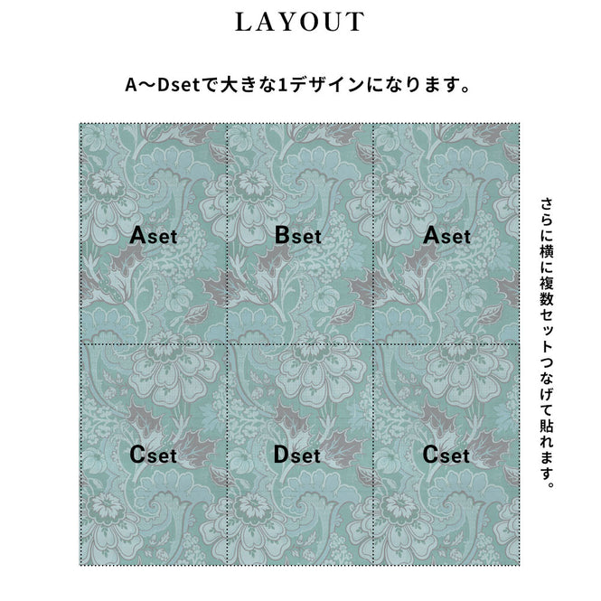 はがせる 壁紙 【Hattan Pattern】NLXL BIG PATTERN "PAOLA" MURAL Cset HMRV-03C(6枚セット)