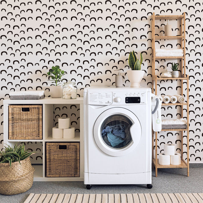 はがせる シール 壁紙【Hatte me! Square】Black Pepper Paperie / KIN HBPP3-05(6枚セット)