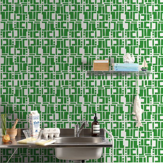 はがせる シール 壁紙【Hatte me! Square】Black Pepper Paperie / CONSTRUCT HBPP8-01(6枚セット)