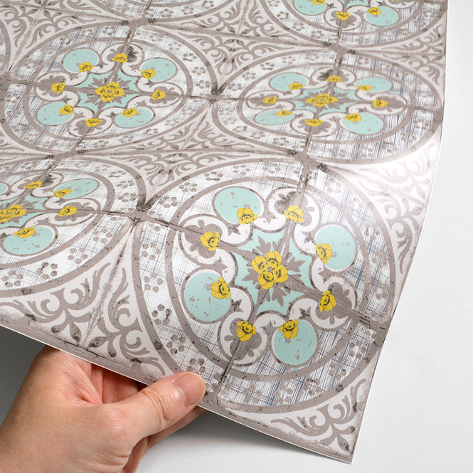 はがせる シール 壁紙【Hatte me! Square】Louise Body / Buttercup Blue HMSQ-LBY03(6枚セット)