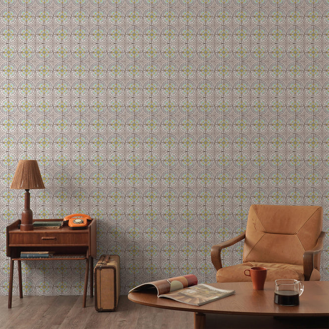 はがせる シール 壁紙【Hatte me! Square】Louise Body / Buttercup Blue HMSQ-LBY03(6枚セット)