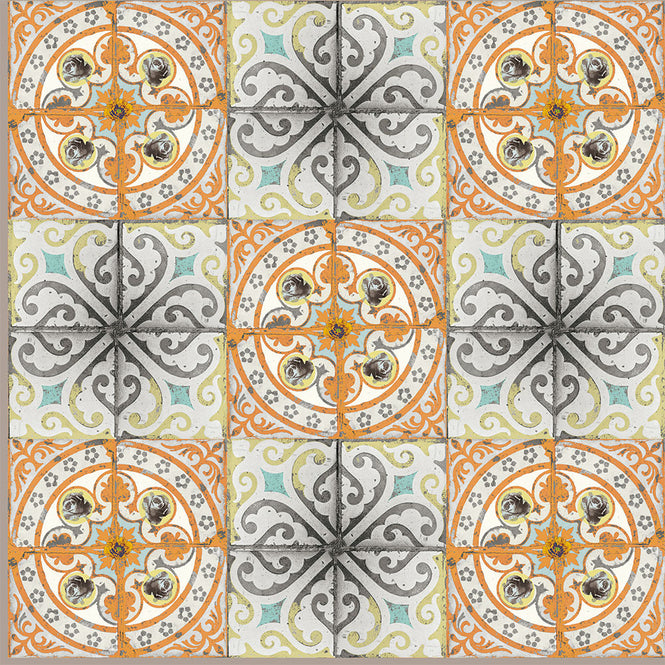 はがせる シール 壁紙【Hatte me! Square】Louise Body / Orange Rose HMSQ-LBY05(6枚セット)