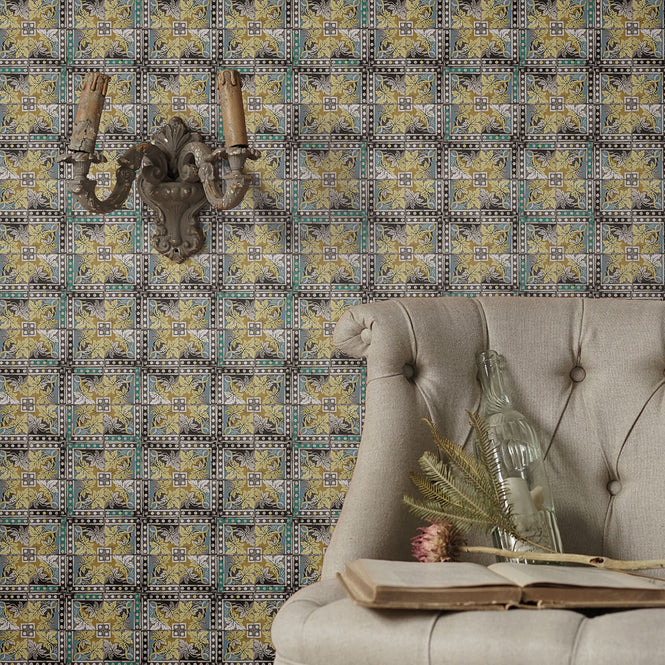 はがせる シール 壁紙【Hatte me! Square】Louise Body / Grapevine HMSQ-LBY06(6枚セット)