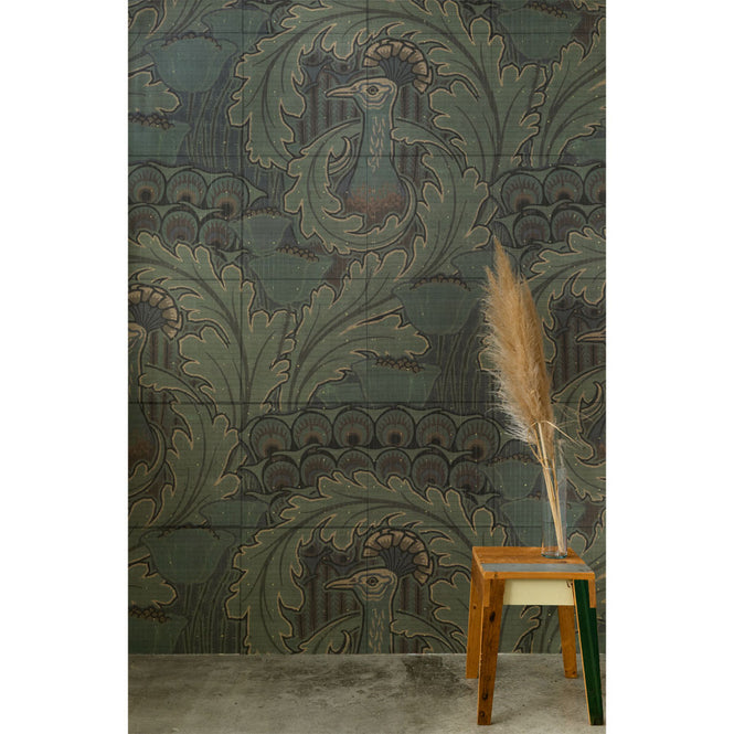 はがせる 壁紙 【Hattan Pattern】NLXL Paon Vert Aset HRMRV-03A(6枚セット)