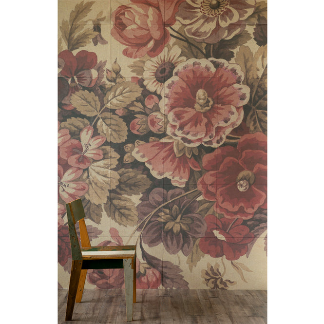 はがせる 壁紙 【Hattan Pattern】NLXL Bouquet Rouge Dset HRMRV-04D(6枚セット)