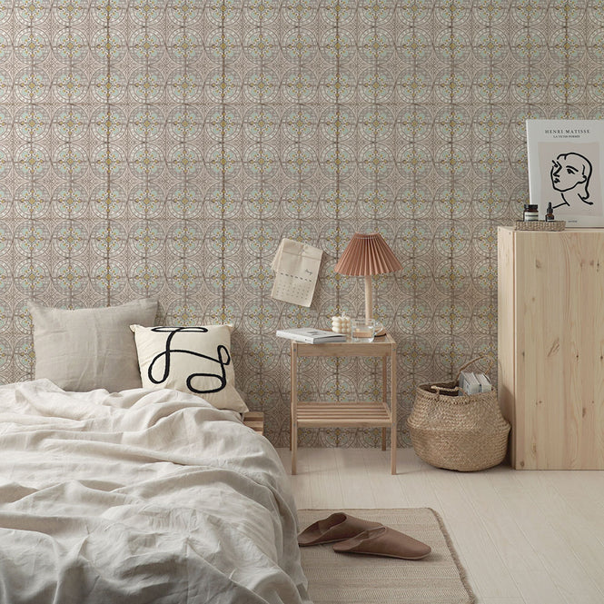 はがせる 壁紙 【Hattan Pattern】Louise Body / Buttercup Blue HLBY-03(6枚セット)