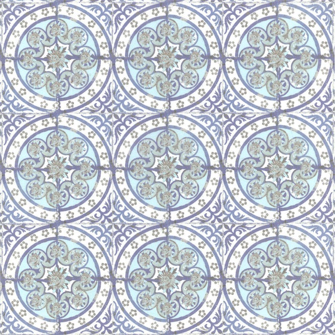 はがせる 壁紙 【Hattan Pattern】Louise Body / Old Blue HLBY-04(6枚セット)