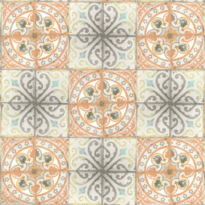 はがせる 壁紙 【Hattan Pattern】Louise Body / Orange Rose HLBY-05(6枚セット)