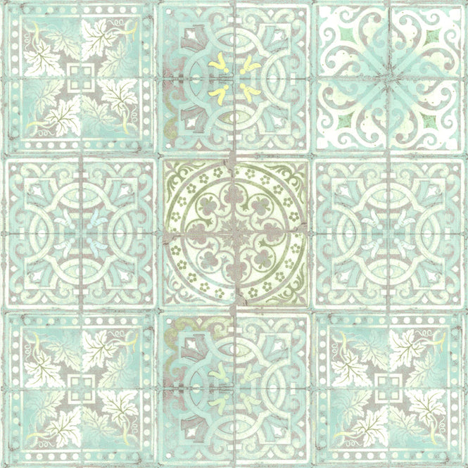 はがせる 壁紙 【Hattan Pattern】Louise Body / Patchwork Jade HLBY-07(6枚セット)