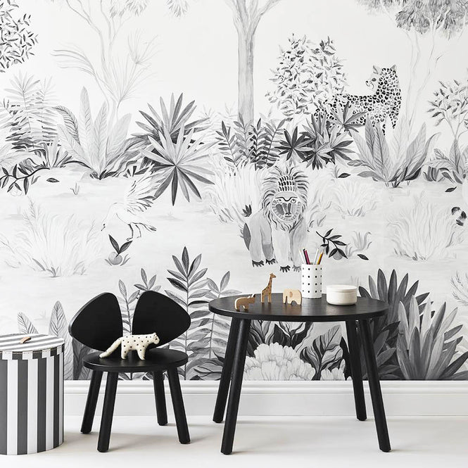 Sian Zeng / Jungle Mural Wallpaper / Grey JungleG01 【3パネル1セット】