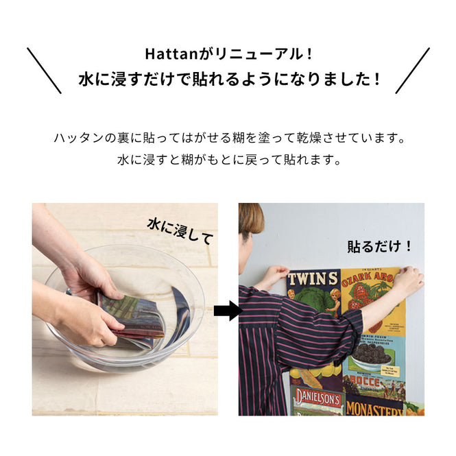 はがせる 壁紙 【Hattan Pattern】NLXL Crate labels People & Animals HMRV-07(6枚セット)