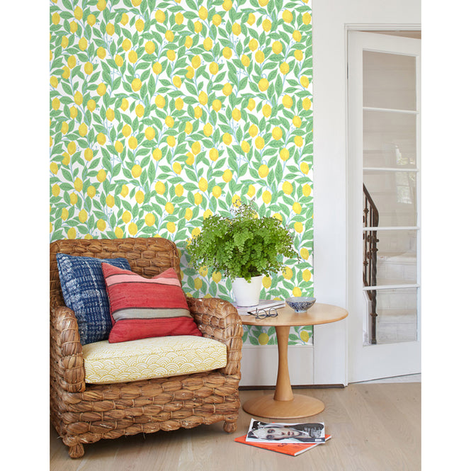 はがせる シール壁紙 wallshoppe / Lemons-White
