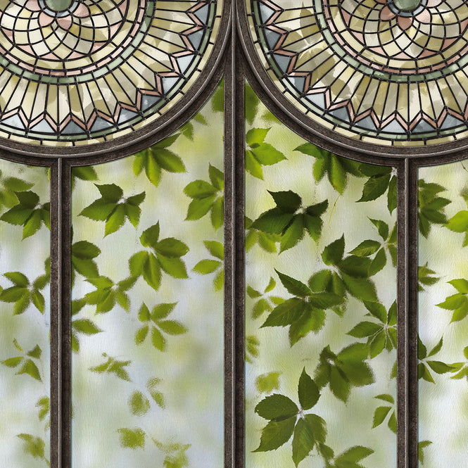 KOZIEL / Decor panoramique verriere vegetalisee et vitraux haussmanniens LPV024XL