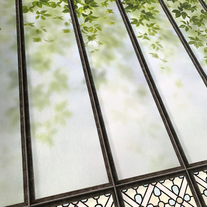 KOZIEL / Decor panoramique verriere vegetalisee et vitraux haussmanniens LPV024XL