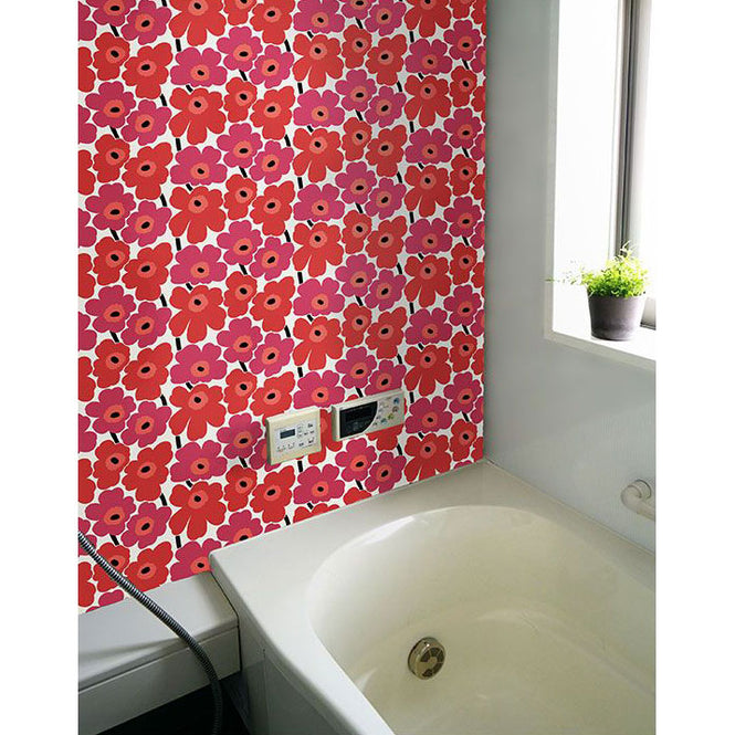 【限定数】はがせる シール 壁紙 marimekko × NU WALLPAPER / Red Pieni Unikko  / MKS4492