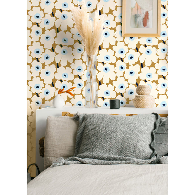 【予約受付】はがせる シール 壁紙 marimekko × NU WALLPAPER / Beige Pieni Unikko  / MKS4495