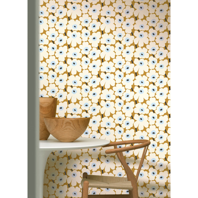はがせる シール 壁紙 marimekko × NU WALLPAPER / Beige Pieni Unikko  / MKS4495