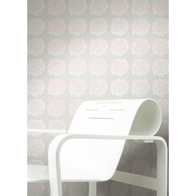 はがせる シール 壁紙 marimekko × NU WALLPAPER / Grey Puketti  / MKS4496