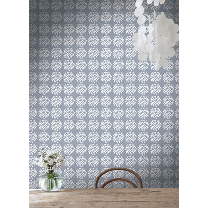 はがせる シール 壁紙 marimekko × NU WALLPAPER / Blue Puketti  / MKS4499