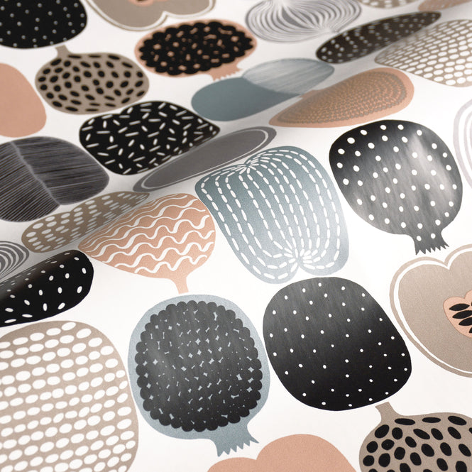 【予約受付】はがせる シール 壁紙 marimekko × NU WALLPAPER / Pink and Grey Kompotti / MKS4500