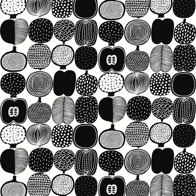 【限定数】はがせる シール 壁紙 marimekko × NU WALLPAPER / Black and White Kompotti  / MKS4501
