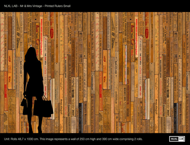 NLXL LAB / PRINTED RULERS WALLPAPER BY MR & MRS VINTAGE / Small MRV-05