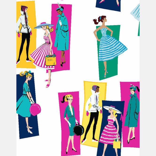 はがせる シール壁紙 wallshoppe / Barbie x wallshoppe / Mod Shapes Emerald Berry