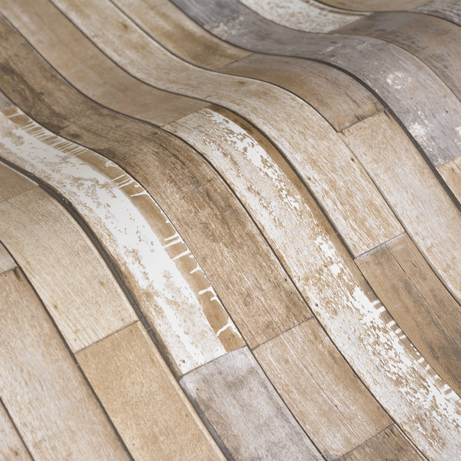 【予約受付】はがせる シール 壁紙 NU WALLPAPER / Weathered Plank Barn Peel and Stick Wallpaper / NH3057