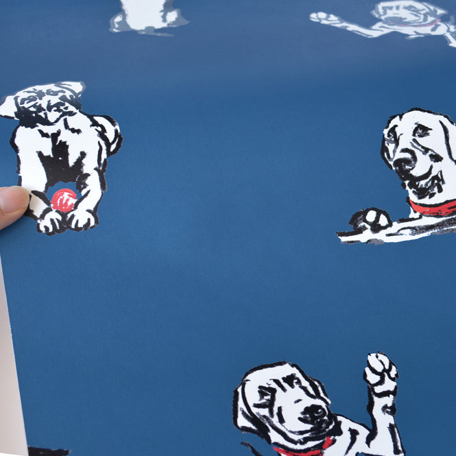 はがせる シール壁紙 wallshoppe / Nacho Toile-Cadet Blue