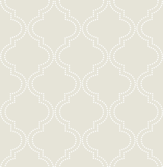 はがせる シール 壁紙 NU WALLPAPER / Taupe Quatrefoil Peel And Stick Wallpaper / NU1425