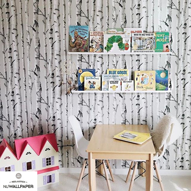 【予約受付】はがせる シール 壁紙 NU WALLPAPER / Birch Tree Peel And Stick Wallpaper / NU1650(NU3128)