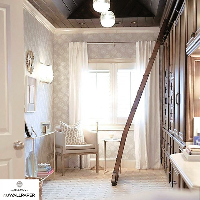 はがせる シール 壁紙 NU WALLPAPER / Dandelion Taupe Peel And Stick Wallpaper / NU1651