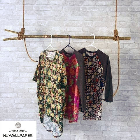 【予約受付】はがせる シール 壁紙 NU WALLPAPER Grey and White Brick Peel And Stick Wallpaper / NU1653(NU3010)